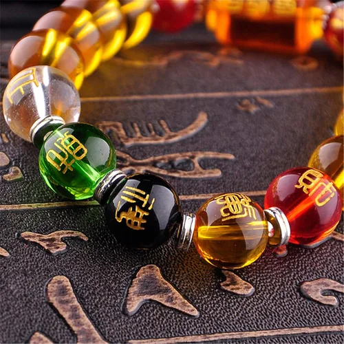 Miniatura 5 de YGLINE Pulsera de porsperidad de cinco elementos de citrino Feng Shui, atrae riqueza y buena suerte, bolsa de regalo de lujo, Talla única, Piedra