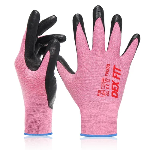 Miniatura 30 de DEX FIT FN330 - Guantes de trabajo de nitrilo, ajuste elástico 3D, agarre potente, táctil inteligente, recubierto de espuma resistente, fino