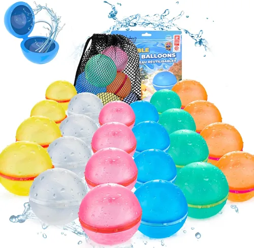 Miniatura 9 de 4 globos de agua magnéticos reutilizables, recargables de silicona para baño, piscina, playa, juguetes para niños, bolas de salpicaduras