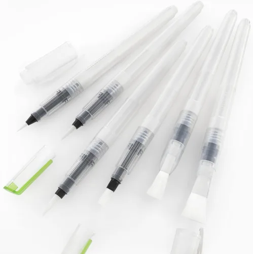 Miniatura 7 de Pincel de agua, conjunto de 6. Puntas finas, medias y anchas, auto-humectantes, portables, perfectas para pinturas en acuarela.