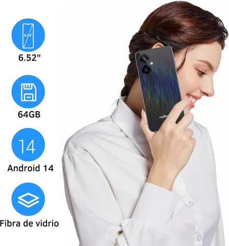 Miniatura 7 de Redbeat Teléfonos celulares Android 14 desbloqueados D5 8 núcleos 1.6GHz procesador 6.52 pulgadas IPS, 5000mAh, 6GB RAM 64GB ROM expandible 1TB