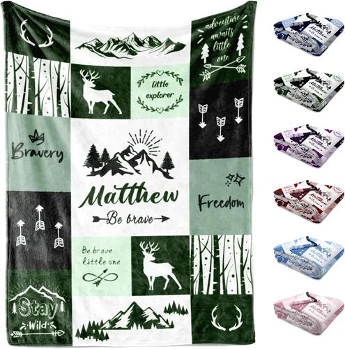 Miniatura 17 de Manta de bebé personalizada, manta con nombre personalizado para niños, bebés y adultos, mantas con animales personalizadas para niñas, niños