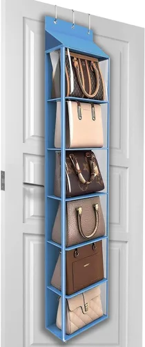Miniatura 11 de Lirex Organizador de bolso para colgar sobre la puerta y estante para el armario, organizador de almacenamiento de bolsos con colgador para bolsos.