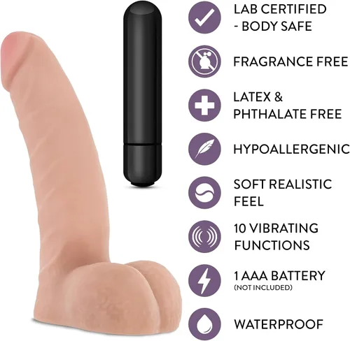 Miniatura 2 de Consolador vibrador Blush de 5.5 pulgadas para principiantes, 10 funciones vibratorias para estimulación intensa, estimulación del punto G, polla
