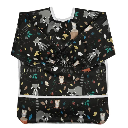 Miniatura 25 de Babero de bebé manga camisa con bolsillo 1-3 años pintura para niñas (Flamingo Cactus)