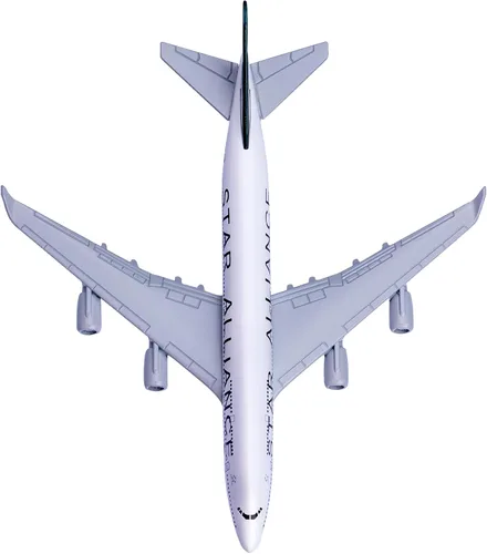 Miniatura 3 de 1:400 Modelo Star Alliance 747 Plano de aleación fundido a troquel para regalo, decoración del hogar y de la oficina