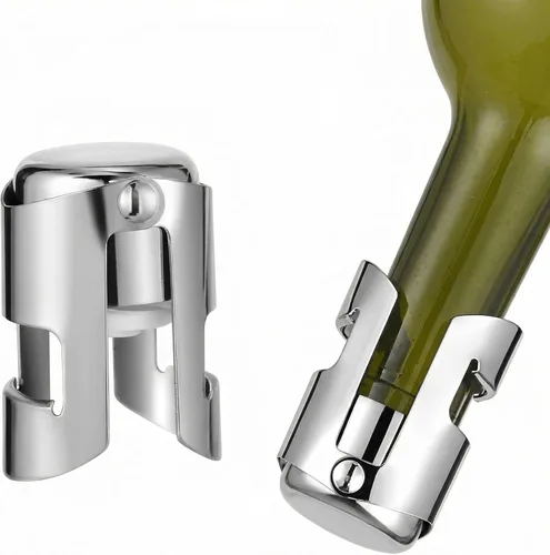 Tessco for you Tapón de acero inoxidable para champán, sellador de botellas reutilizable a granel, corker de vino, tapón de corcho champán, tapón de