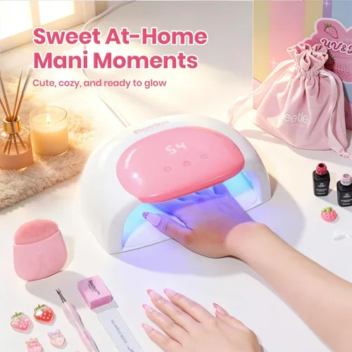 Miniatura 7 de Beetles - Lámpara de uñas UV, luz de uñas de gel blanca caramelo con 3 temporizadores de 30/60/90 segundos y pantalla de cuenta regresiva para uñas
