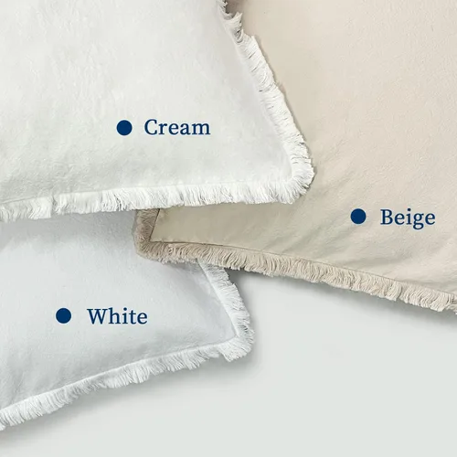 Miniatura 6 de ZWJD Juego de 2 fundas de almohada de 16 x 16 pulgadas, color beige, con flecos, de algodón, decorativas, cuadradas, para sofá, cama, sala de estar