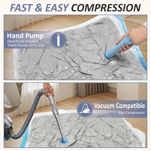 Miniatura 5 de Cozy Essential Vacuum Storage Bags, 80% Compression Vacuum Seal Space Saver Plastic Packaging Bags for Clothes, Blankets, Pillow, Bedding