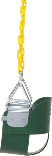 Miniatura 4 de Columpio Eastern Jungle Gym resistente, con respaldo alto, para bebés, con cadenas cubiertas y correa de seguridad