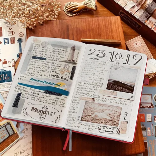 Miniatura 5 de Cuaderno de diario punteado, paquete de 7 de cuero con cuadrícula de puntos para mujeres y hombres, cuadernos a granel para estudiantes, oficina