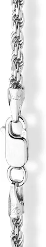 Miniatura 2 de Miabella Pulsera tobillera de plata de ley 925 italiana de 0079in 0118in con corte de diamante y cadena trenzada para mujeres y adolescentes