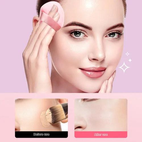 Miniatura 2 de 12DP12LP - 24 piezas de soplo de polvo, de algodón triangular, lavable para la cara, para polvo suelto, cuerpo, base cosmética, esponja