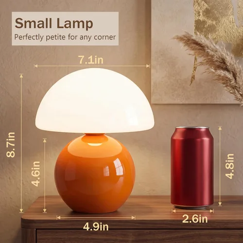 Miniatura 5 de Dawnwake Lámpara de Mesa con Forma de Hongo para Dormitorio, Lámparas Pequeñas de Escritorio para Mesita de Noche para Mesas de Noche de Sala