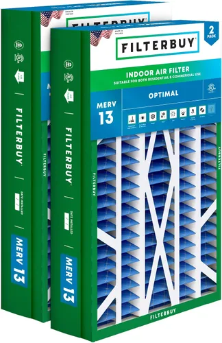 Miniatura 15 de Filterbuy Filtro de Aire MERV 13 de 20 x 25 x 5 pulgadas para defensa óptima contra el humo y las alergias (paquete de 2), filtros plisados