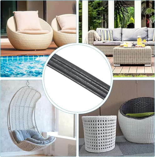 Miniatura 6 de PATIKIL Kit de reparación de mimbre, material sintético de ratán de repuesto para silla de patio, juego de bricolaje para muebles de jardín, sofá