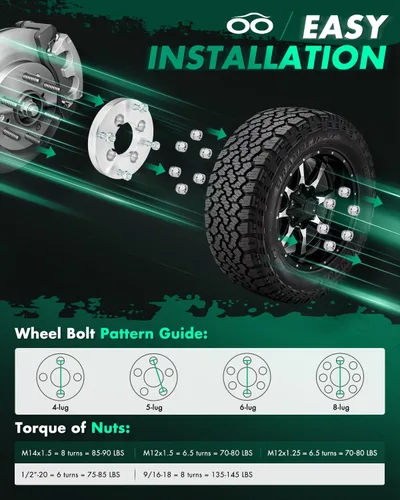 Miniatura 7 de SCITOO 2 adaptadores de rueda de 1 pulgada 4x110 a 4x156 de diámetro de 2.913 in, pernos de 12 x 1.25 y 4 lengüetas, adaptadores para Honda ATC250R