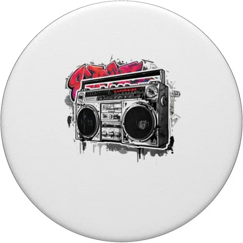Miniatura 3 de Nuevo Retro Boombox Graffiti Street Art Hip Hop para Hombres Mujeres PopSockets Adhesivo PopGrip