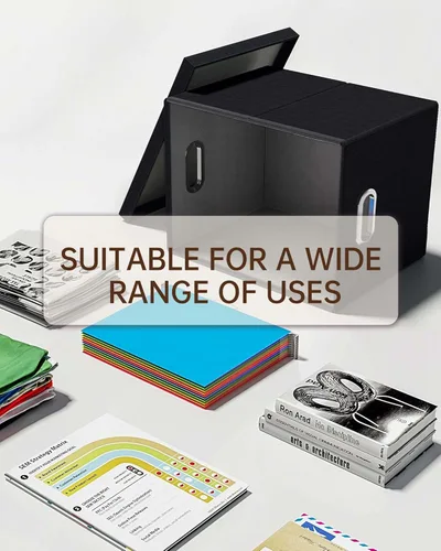 Miniatura 5 de Organizador de archivos en paquete de 2, caja archivadora portátil con tapa, compatible con carpetas tamaño carta/legal, organizador de documentos