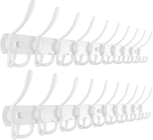 Miniatura 29 de Dseap - Perchero para pared, 5 ganchos triples, resistente, acero inoxidable, riel de gancho de metal para abrigos, sombreros, toallas, bolsos