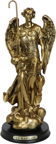 Miniatura 7 de Ebros - Estatua de Arcángel del Consejo Angélico de la Iglesia Católica Ortodoxa Oriental, estatua de 8 pulgadas de alto con placa de nombre
