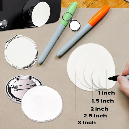 Miniatura 3 de Muka 100 piezas de láminas redondas de aluminio en blanco para sublimación de 2.5 pulgadas, tablero de aluminio de transferencia de calor