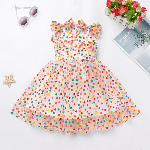 Miniatura 116 de IMEKIS Vestido de princesa de cumpleaños para niña pequeña, confeti brillante, bohemio, arco iris, pastel, sesión de fotos, traje para 1-6T