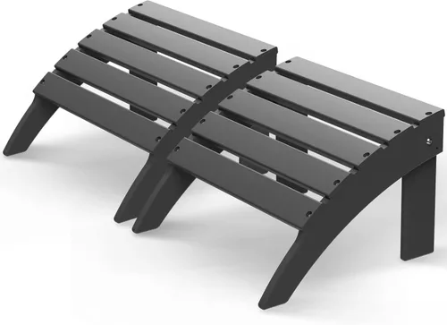 Miniatura 12 de GREENVINES Adirondack-Ottoman Plástico HDPE Reposapiés para exteriores Todo tipo de clima Reposapiés Taburete para pies Negro para Agua