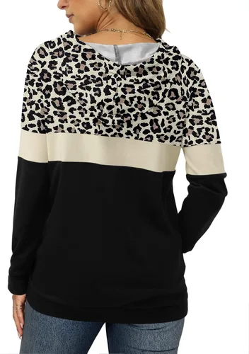 Miniatura 3 de Angerella - Suéteres con capucha para mujer, diseño con estampado de camuflaje y leopardo, con cordón ajustable y bolsillo