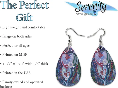 Miniatura 8 de Maureen Claffy Artist Collection Compassion Teardrop Dangle Earrings Set Cute Girls Womens Jewelry Earings Holiday Gifts Summer Decorations