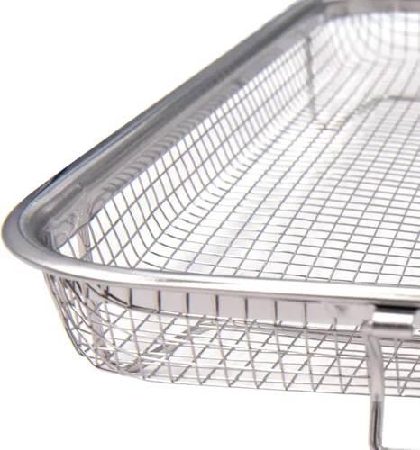 Miniatura 6 de AGSYFFD 2 piezas horno con cesta freidora de aire parrilla de acero inoxidable cesta de malla de acero inoxidable bandeja de acero inoxidable cesta
