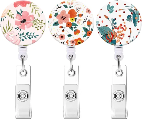 Miniatura 16 de Carrete retráctil para credenciales de enfermera, lindo nombre, carretes decorativos para tarjetas de identificación con clip en soportes