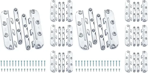 Miniatura 7 de POWERTEC 71425-P2 Soportes de riel de cama montados en superficie, herrajes de fijación de marco de cama con tornillos de montaje, ganchos de riel