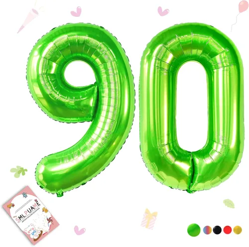 Miniatura 32 de Globos de números de 40 pulgadas del 0 al 9 dorados grandes del número 0, globos digitales para suministros de decoración de celebración de fiesta