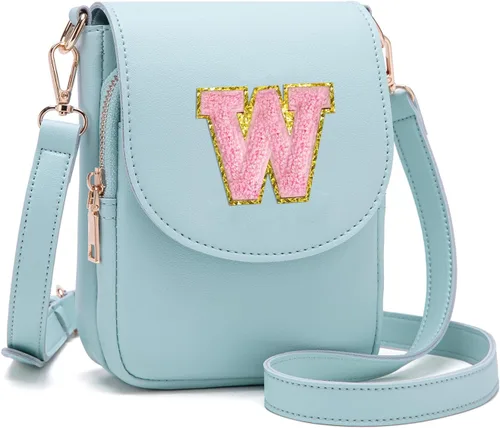 Miniatura 15 de Viverte Bolso Cruzado para Niñas Adolescentes Pequeñas, Bolso Inicial para Celular, Pequeña Cartera para Niños Pequeños, Bolso de Cuero con Tres