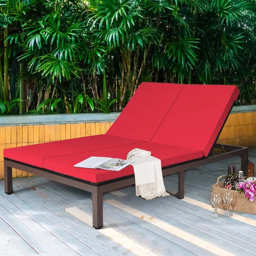 Miniatura 3 de COSTWAY Cojín ajustable para silla de salón de ratán para 2 personas