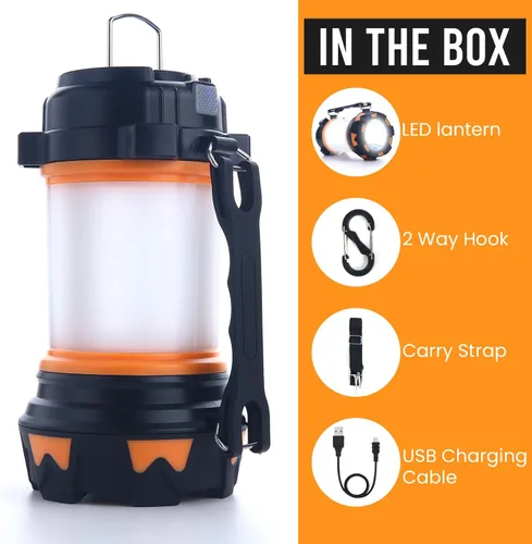 Miniatura 2 de AYL - Linterna LED de camping recargable, linterna superbrillante con luz de 360 grados, banco de energía, resistente al agua IPX4 para emergencias