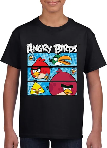 Miniatura 2 de Angry Birds Camiseta oficial de tres paneles de cómic, 100% algodón, de manga corta, para niños, niñas, unisex