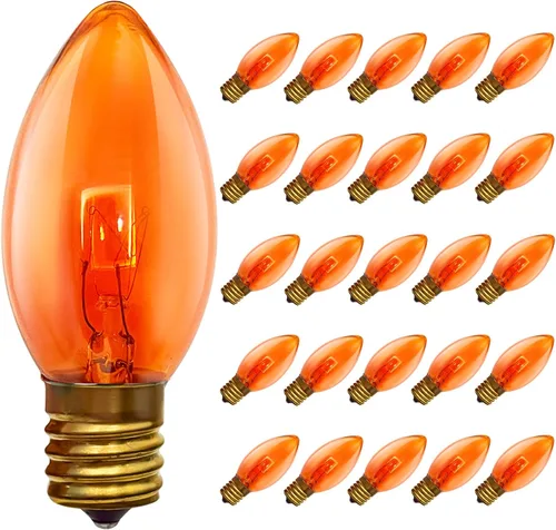 Miniatura 11 de Paquete de 25 bombillas C9 de cerámica verde de repuesto, bombilla de luz vintage incandescente para guirnalda de San Patricio, bombillas de luz
