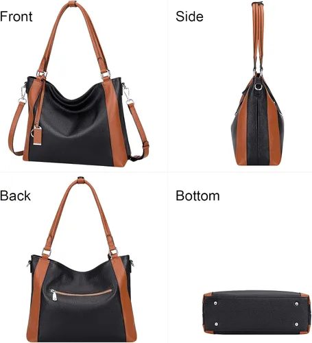 Miniatura 5 de Over Earth Bolsos de cuero suave para mujer, bolso de hombro tipo hobo grande