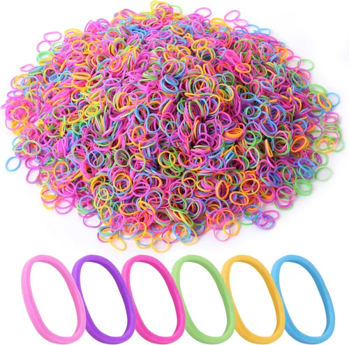 Mr. Pen - Bandas de goma para el cabello de colores surtidos, paquete de 2400, mini lazos elásticos para cabello y niñas