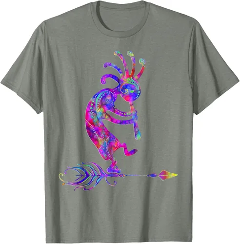 Miniatura 33 de Native American Kokopelli With Feather 2 - Camiseta Fan Fun, Negro, S