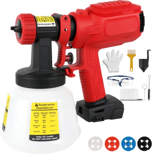 Pulverizador de pintura inalámbrico para batería Milwaukee de 18 V, pulverizadores de pintura para interior del hogar HVLP eléctrico sin aire, para