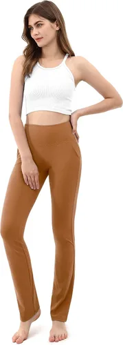Miniatura 5 de ODODOS Pantalones de yoga de pierna recta para mujer con bolsillos, cintura alta, entrenamiento, gimnasio, casual, oficina, negocios, trabajo