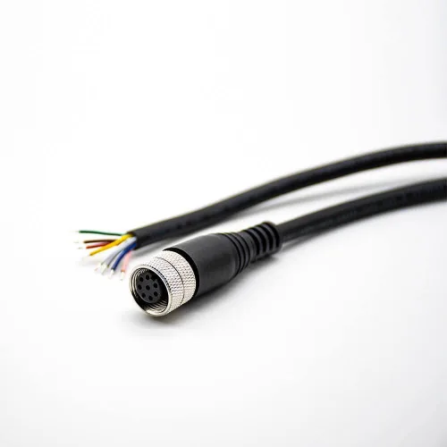 Miniatura 15 de Elecbee Cable M12 A-Code Conector recto de cabeza hembra individual Cable eléctrico de enchufe de aviación (cable de 12 pines 1M/3.3 pies)