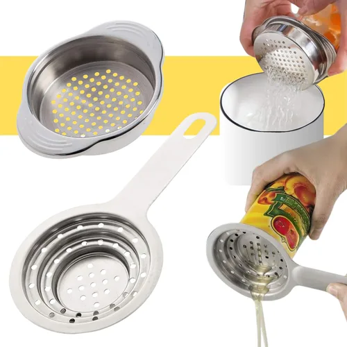 Miniatura 13 de Colador universal para latas de acero inoxidable, pequeño multiusos de grado alimenticio para latas grandes y pequeñas, colador de acero inoxidable