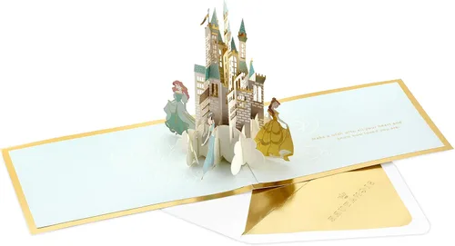 Miniatura 4 de Hallmark Signature Paper Wonder - Tarjeta de cumpleaños desplegable de princesa Disney (jazmín, bella, cenicienta, ariel)