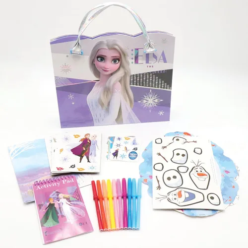 Miniatura 4 de Disney Frozen Activity Tote - Bolsa de aventura de princesa definitiva con libros para colorear, calcomanías, crayones y juegos, juego de arte apto