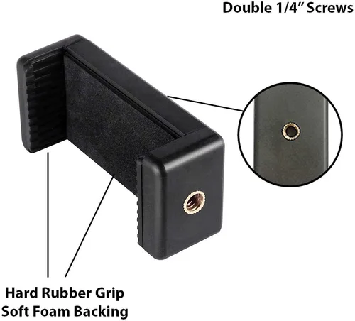 Miniatura 4 de r - Soportes universales para trípode con doble punto de montaje para iPhone, Android y todos los teléfonos inteligentes de hasta 3.5 pulgadas